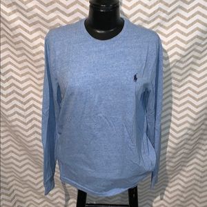 Men’s Baby Blue Crew Neck Polo Shirt (Medium)